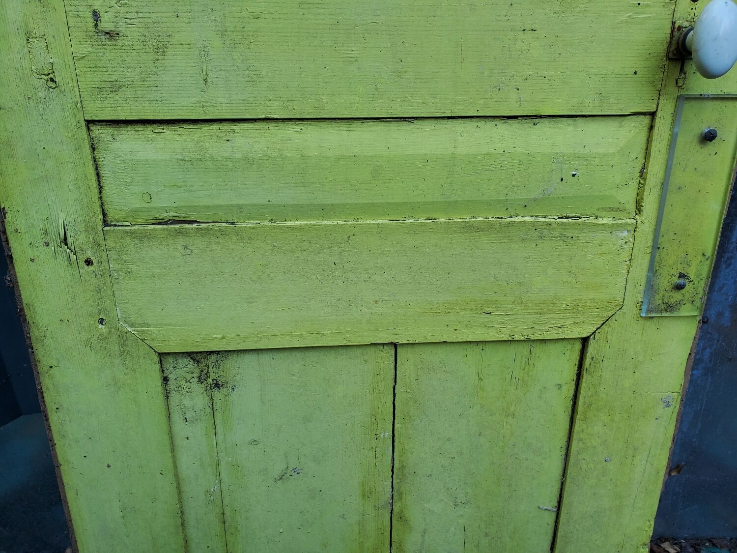 Old fir glass door