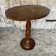 Table Appoint Guéridon Oval Ancien Bois Tourné Vintage #E327