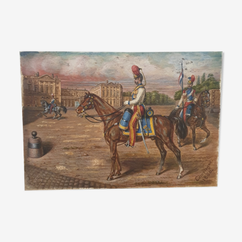 Pastel sur papier Compiègne 1860