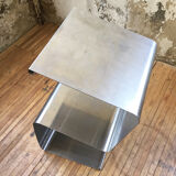 "Zig-zag" satin stainless steel shelf by Joelle Ferlande and François Monnet