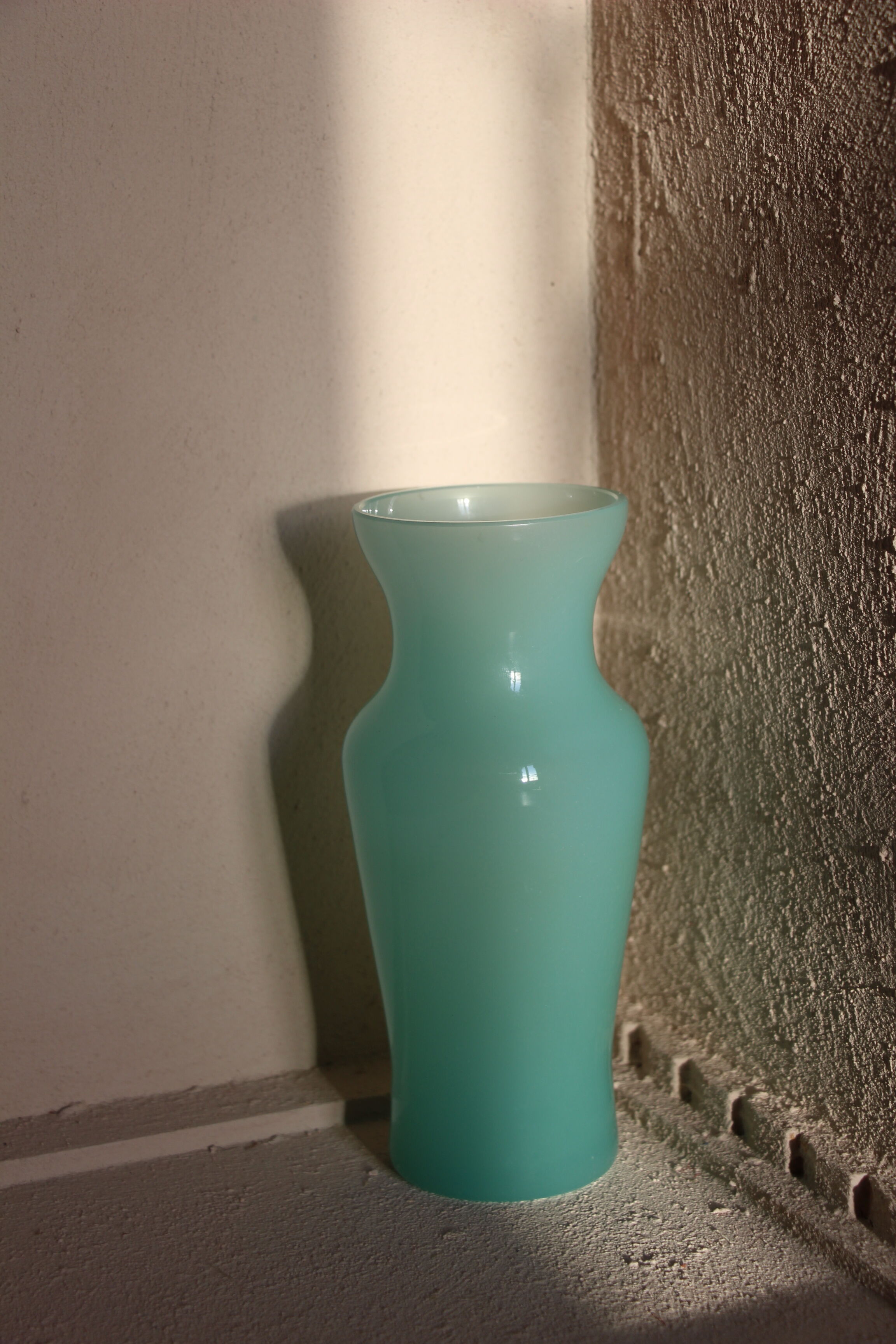 Turquoise blue opaline vase