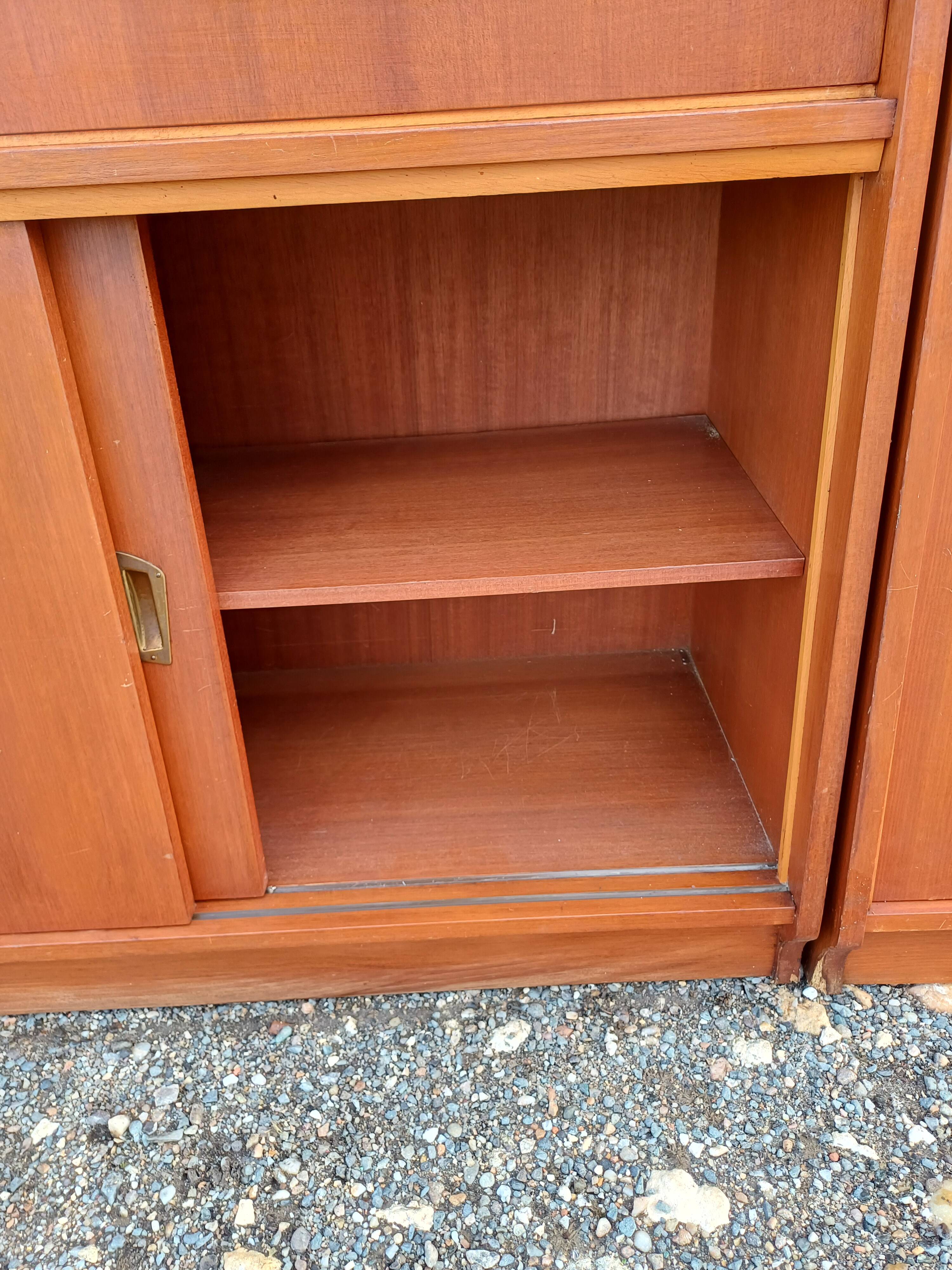 1950s wood and glass display cabinet