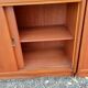 1950s wood and glass display cabinet