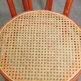 Super charming set of 2 red vintage Thonet design bistro chairs