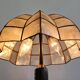 Lampe de table Art Déco tardive en bronze avec abat-jour coquille Capiz années 1950