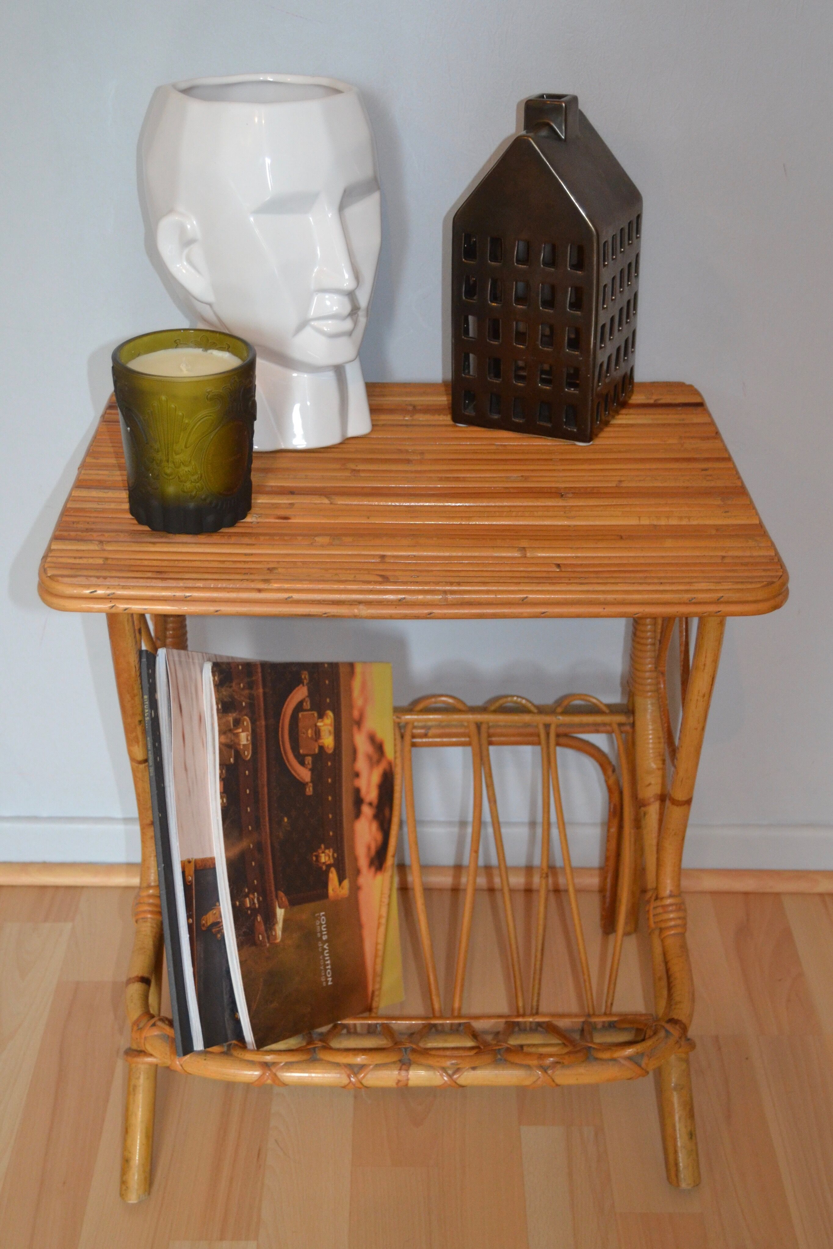Rattan side table