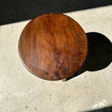 Brown solid wood stool flat circular seat