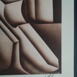 Terracotta geometry -Signed lithograph - jacques Poli