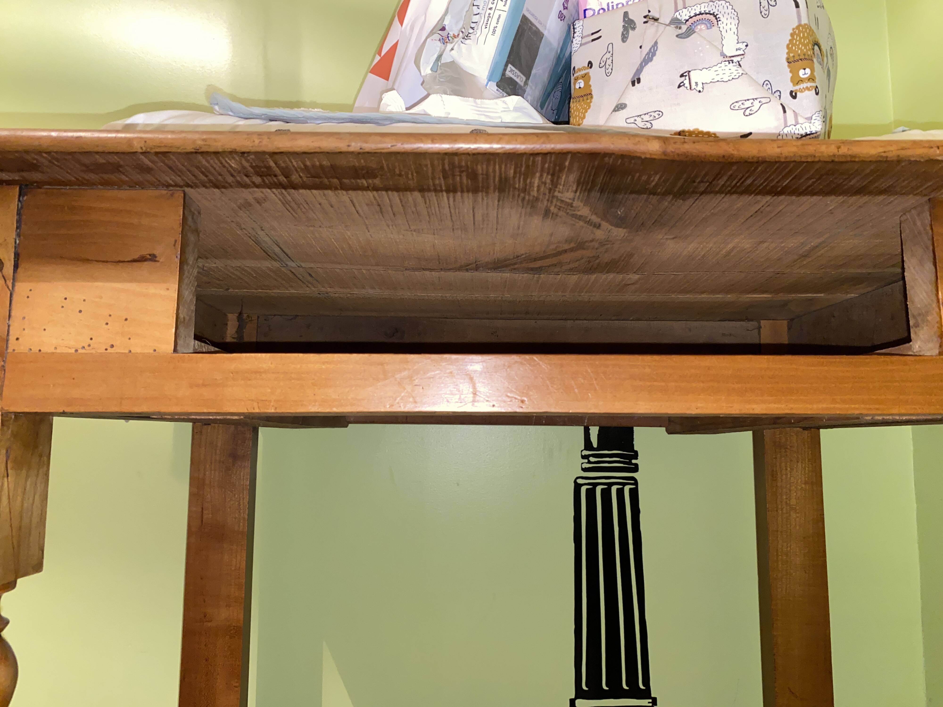 Side table, solid wood desk in Louis-Philippe style