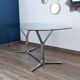 Large chrome and smoked glass dining table DLG Gaston Rinaldi