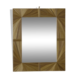 Mirror with straw marquetry frame