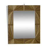 Mirror with straw marquetry frame