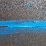 Tableau peinture abstraite monochrome noir et bleu