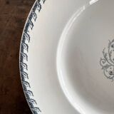 Round iron earth dish monogram “N” KG Lunéville