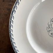 Round iron earth dish monogram “N” KG Lunéville