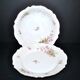 Vintage floral porcelain salad bowl with gilding + matching round plate