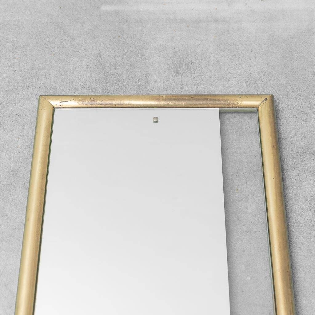 Vintage mirror with brass frame and transparent glass insert – Italian design 1970s