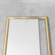 Vintage mirror with brass frame and transparent glass insert – Italian design 1970s