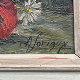 Oil on canvas bouquet of flowers - Loriaux