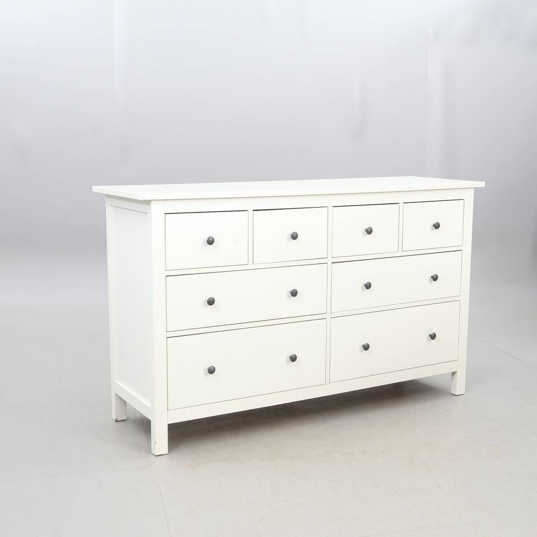 Chest of 8 white drawers model hemnes from ikea sweden