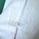 Draps vintage en lin blanc brodée monogramme WL 140x280 *F4*