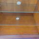 Showcase furniture, signed Ernest Ménard, Cherry, 4 glass shelving doors, Diamond shape
