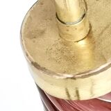 Burgundy Plexiglass and Brass Table Lamps by F. Loffredo, Italy 1980s