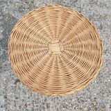 Vintage woven wicker diabolo coffee table