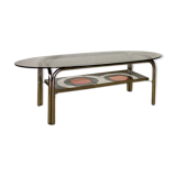 Glass coffee table, ceramics 70