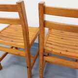 Pair of vintage pine chairs from the 70s