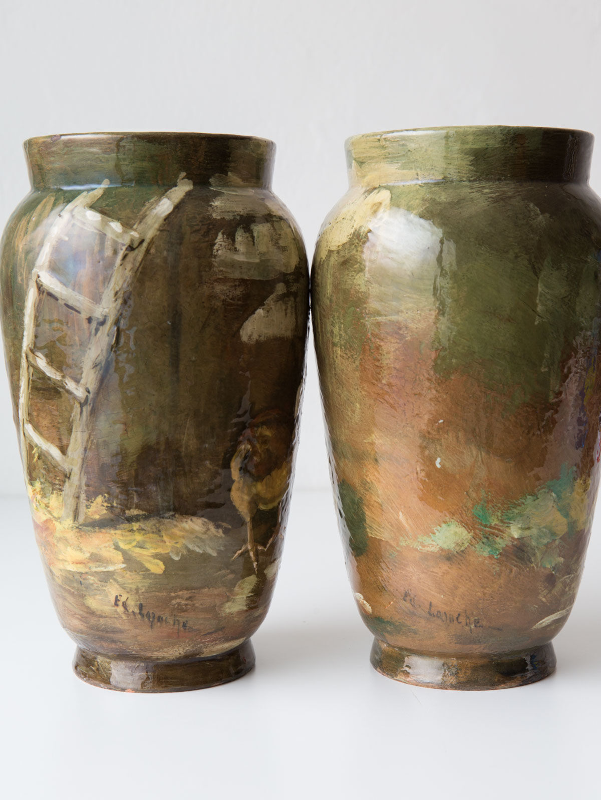 Paire vases Théodore Lefront fin 19ème