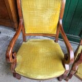 Pair of armchairs with mahogany restoration of the XlX th century
