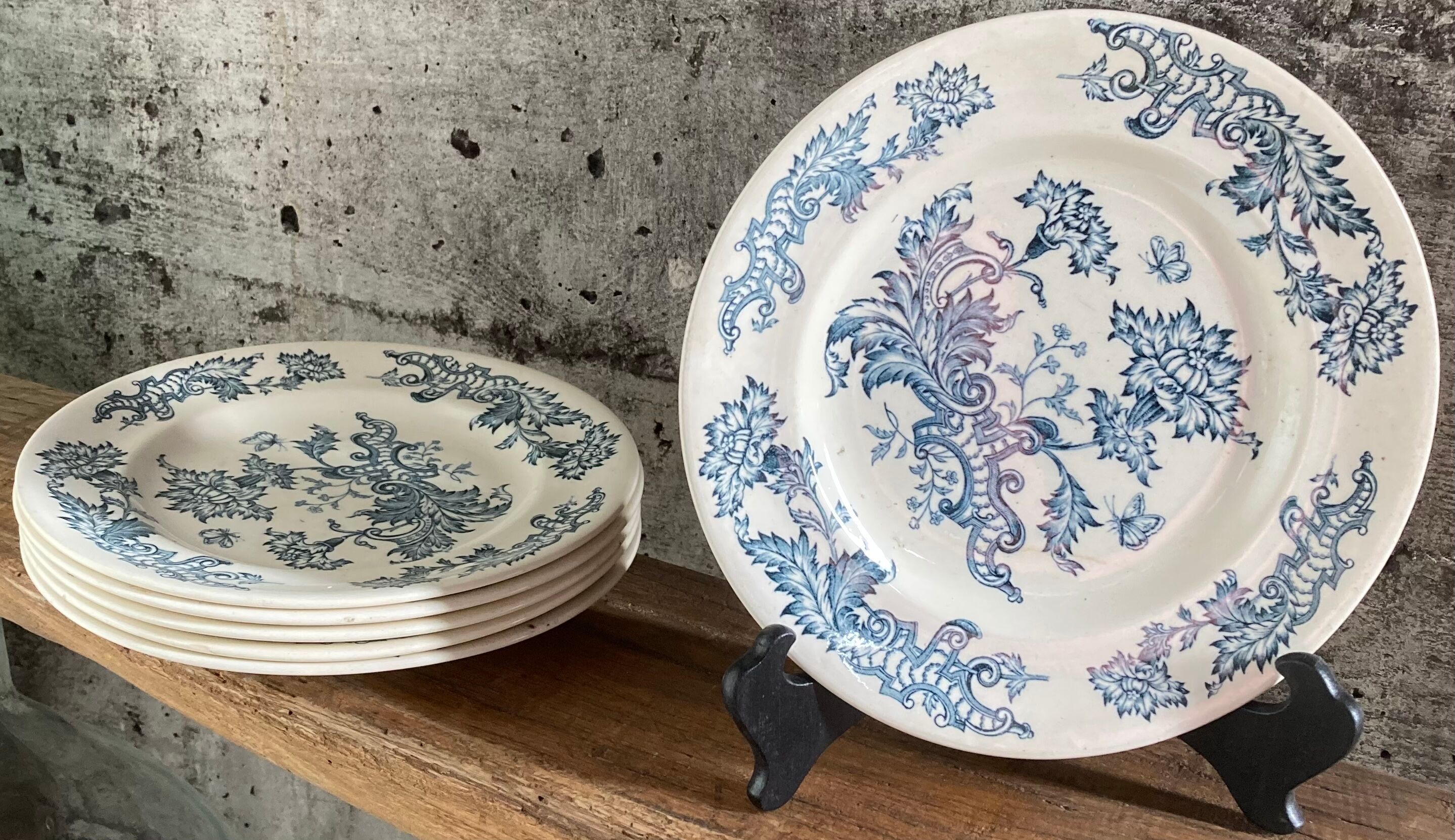 6 flat plates Longwy model Fisme