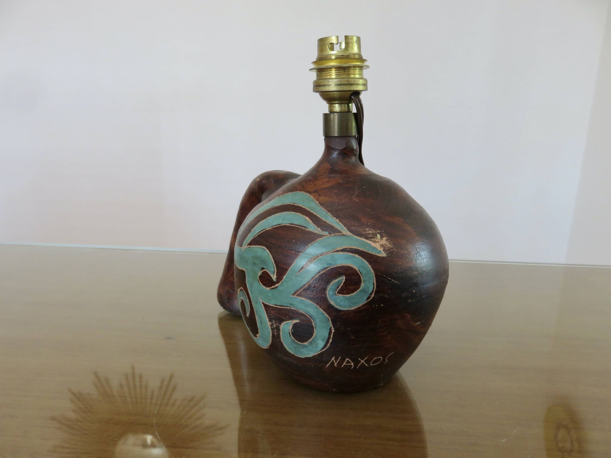 Belle lampe en céramique signée datant des années 50 ou 60