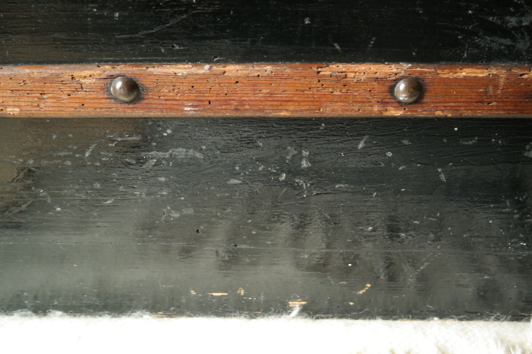 Domed travel trunk old wood