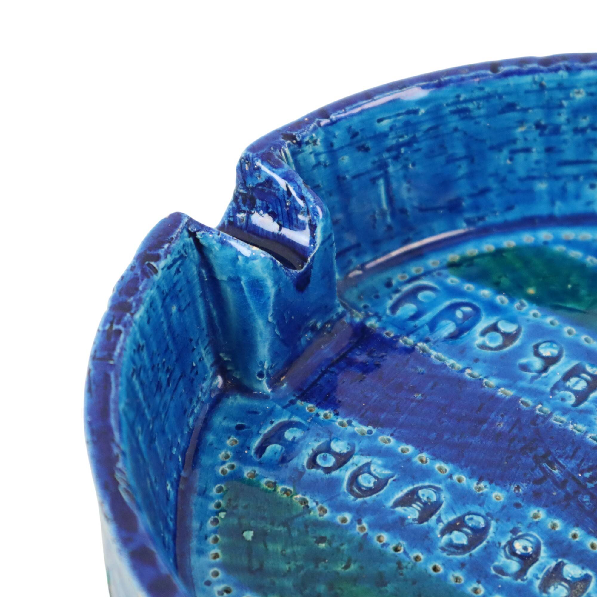 Aldo Londi for Bitossi Ceramics Ashtray Vide Poche Rimini Blue