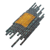 brutalist rough iron and glass wall sconce by Marcello Fantoni