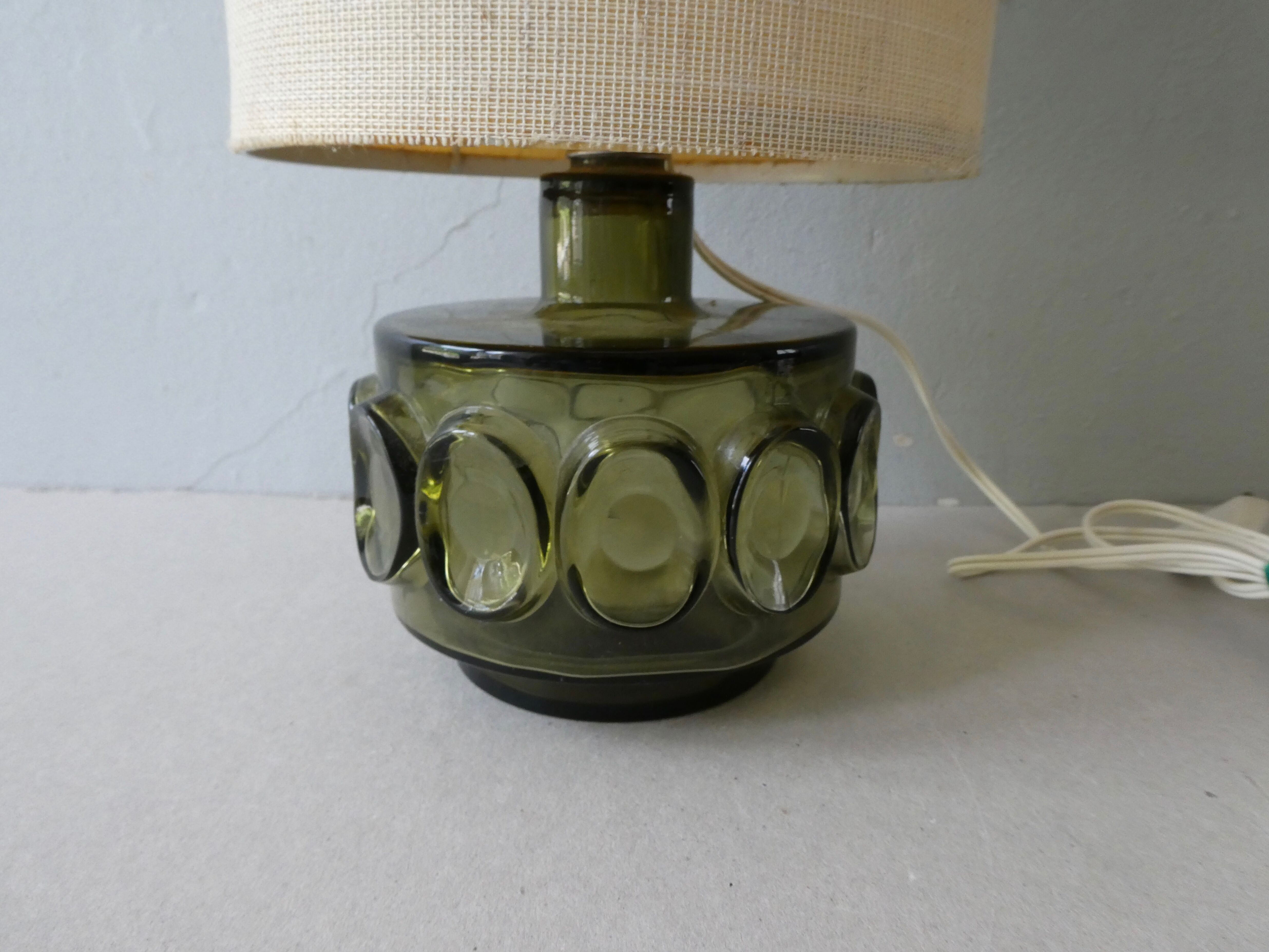 Khaki glass lamp, 70s