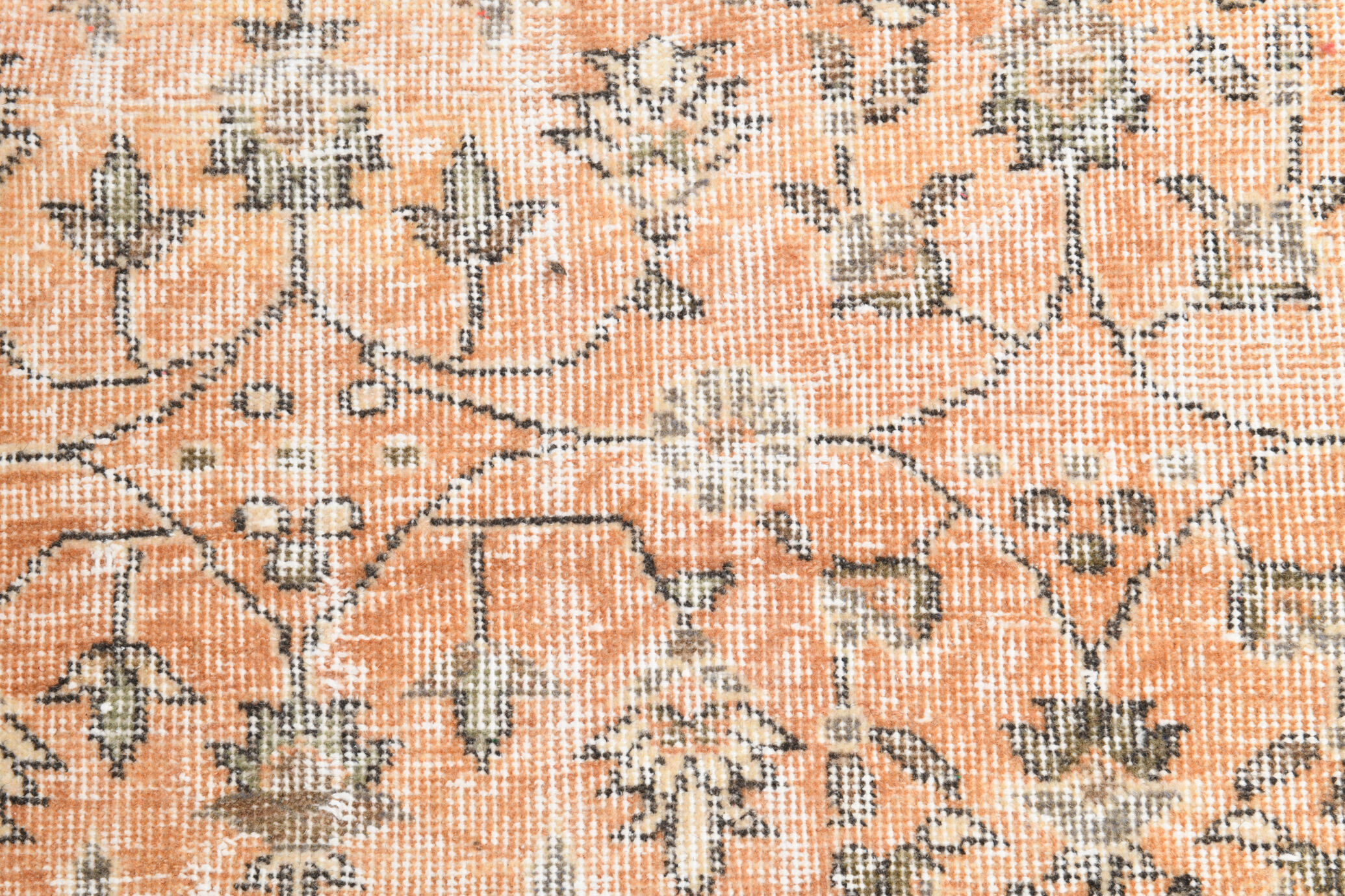 Tapis floral orange vintage, 340x85cm