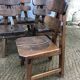 6 brutalist chairs in solid oak