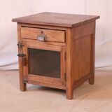 Old burmese teak glass bedside table