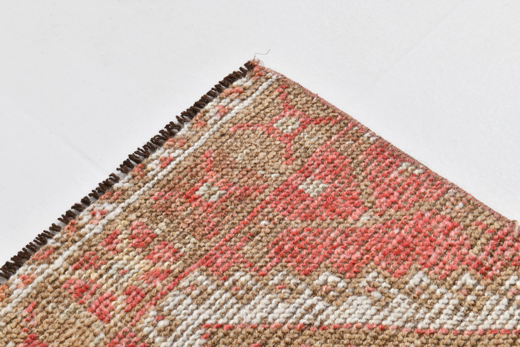 3x10 Turkish Pale Red & Beige Vintage Runner Rug, 90x303Cm