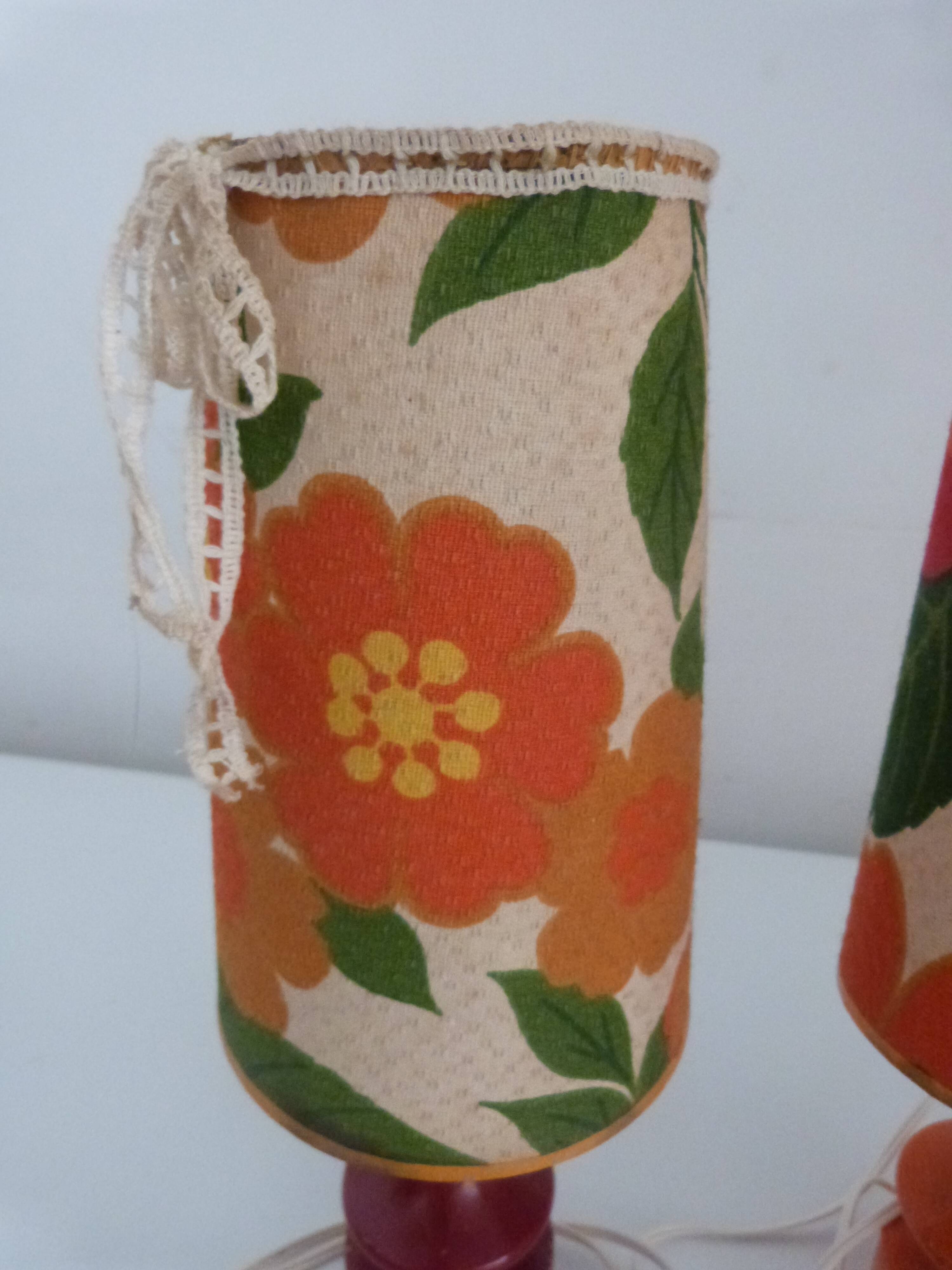 Pair of table lamp kitsch vintage bedside lamp