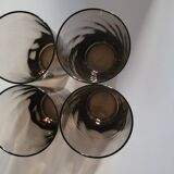 Service à orangeade en verre fumé