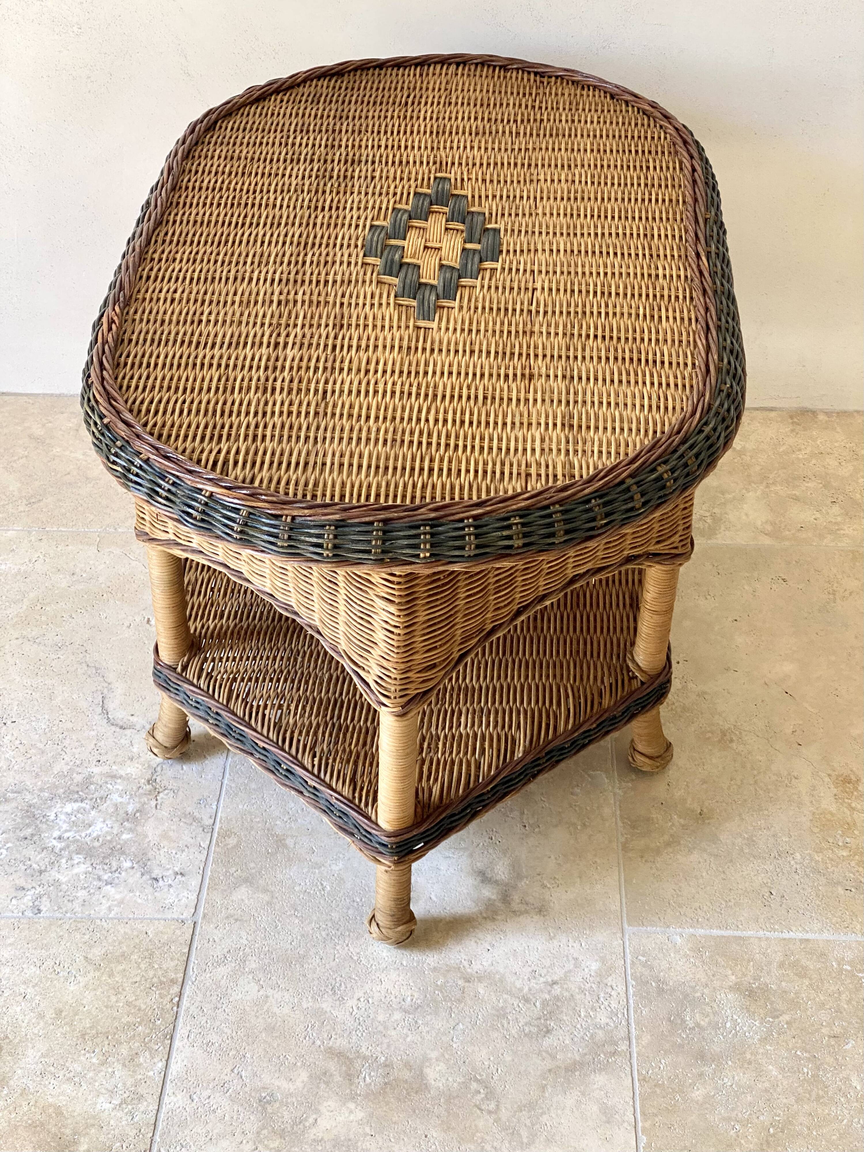 Vintage rattan coffee table – 1970s Riviera spirit