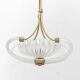 Vintage Barovier & Toso chandelier in transparent glass and brass, elegant 1940s design