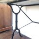 Marble oval tray bistro table and cast iron frame