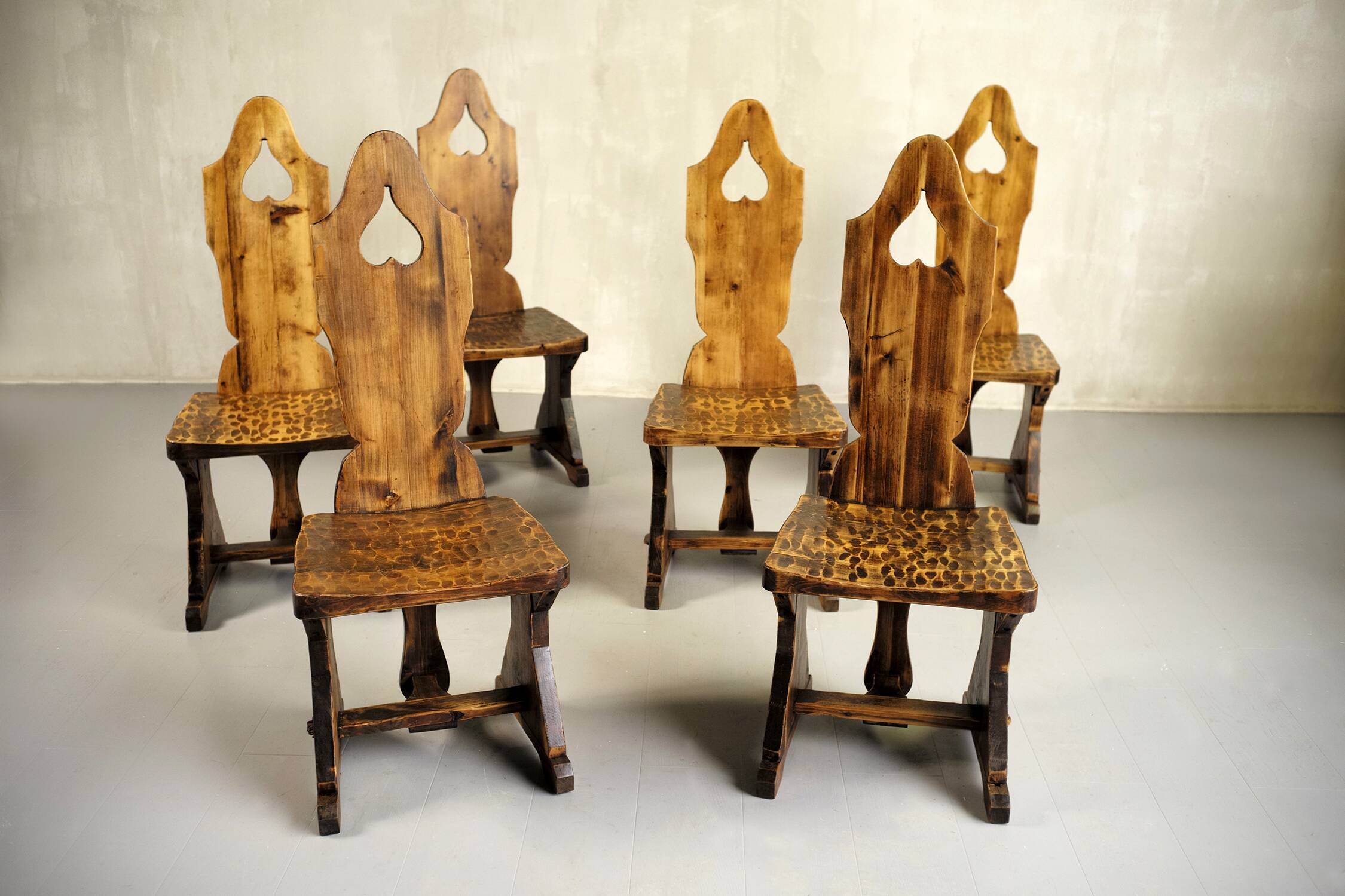 Set of 6 Savoyard chairs, 1950