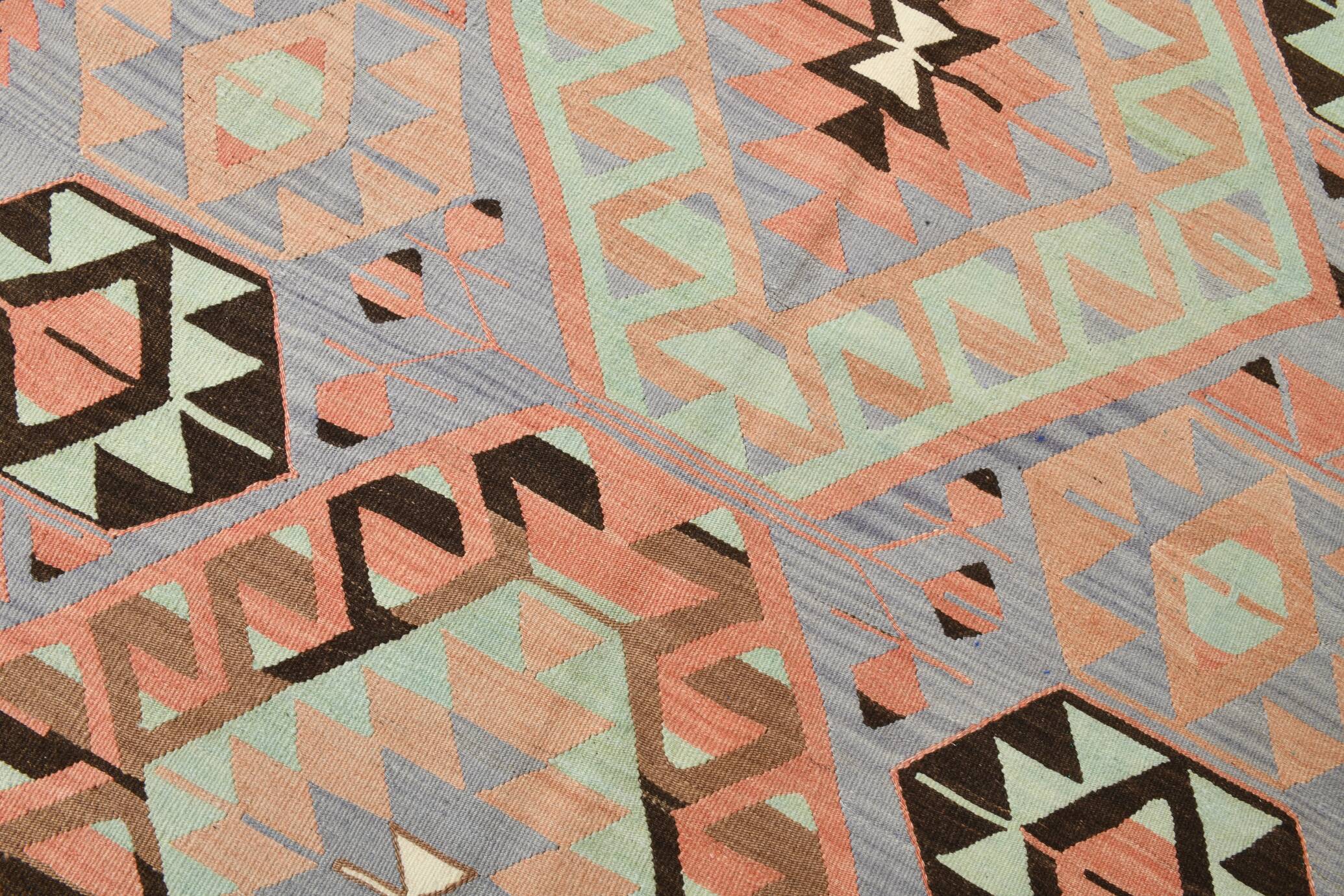 5x10 Geometric 58s Antique Kilim Rug, 168x313Cm