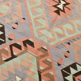 5x10 Geometric 58s Antique Kilim Rug, 168x313Cm